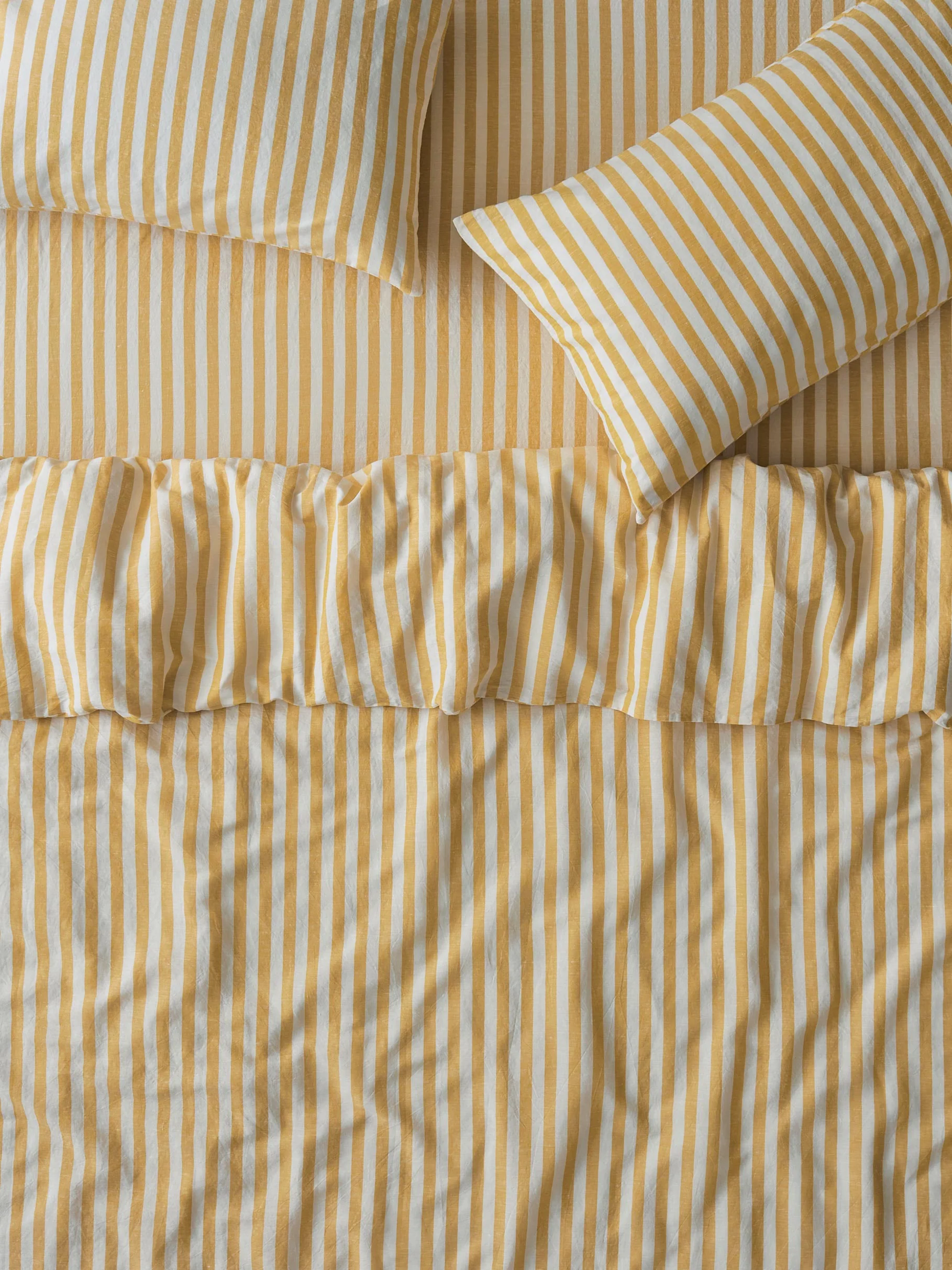 Flexible Honey Pembroke Stripe Linen Blend Duvet Cover Versatile