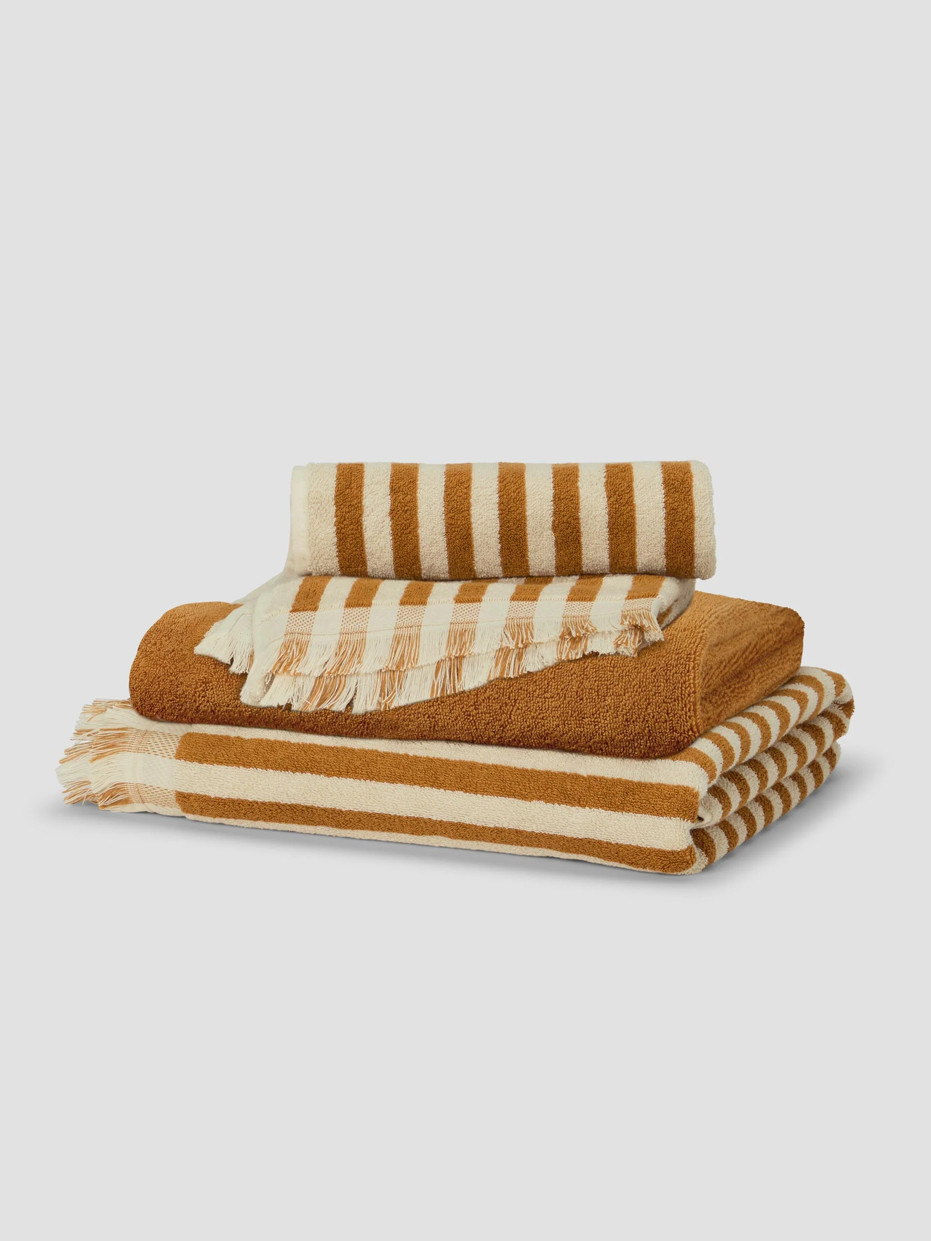 Exclusive Russet Yellow Cotton Towel Bundle Excellent