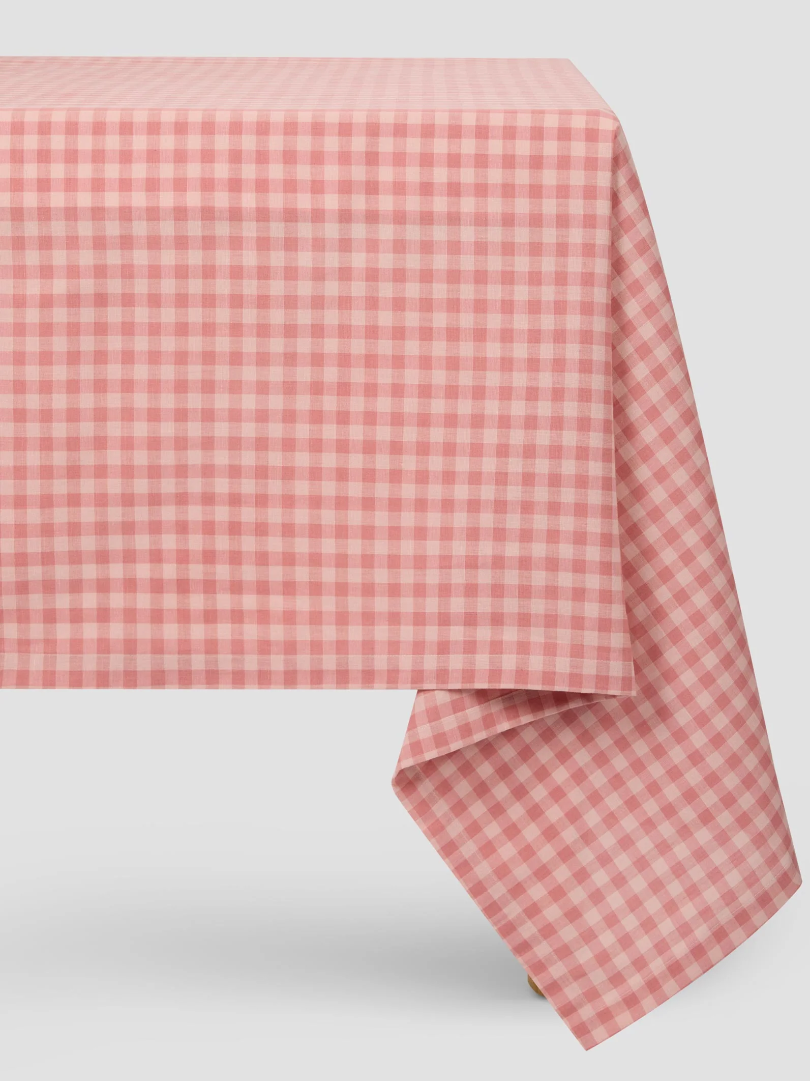 Smooth Dusty Pink Rose Gingham Linen Blend Tablecloth Efficient