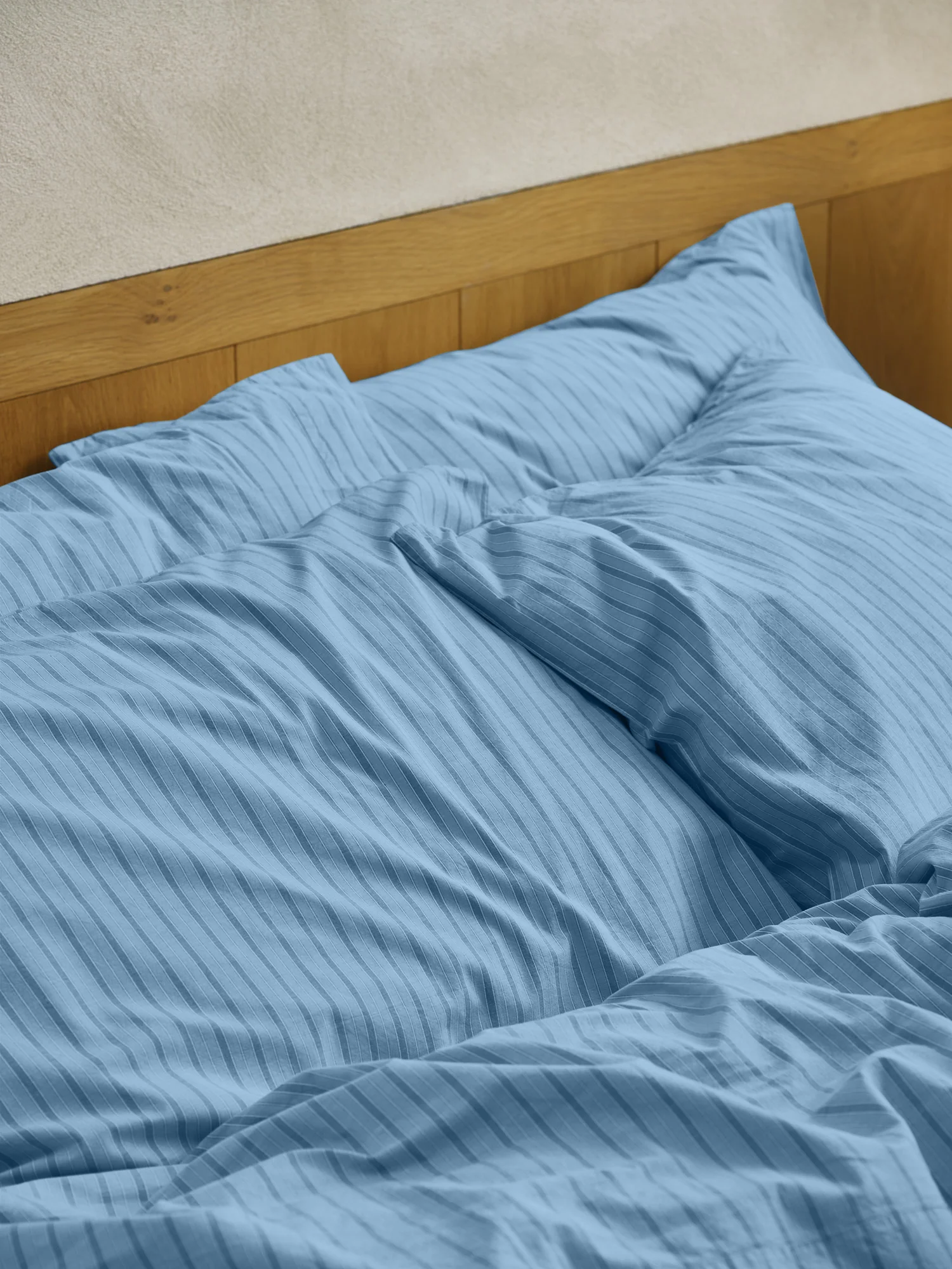 Smooth Pale Blue Favourite Shirt Stripe Cotton Square Pillowcases Pair Effective