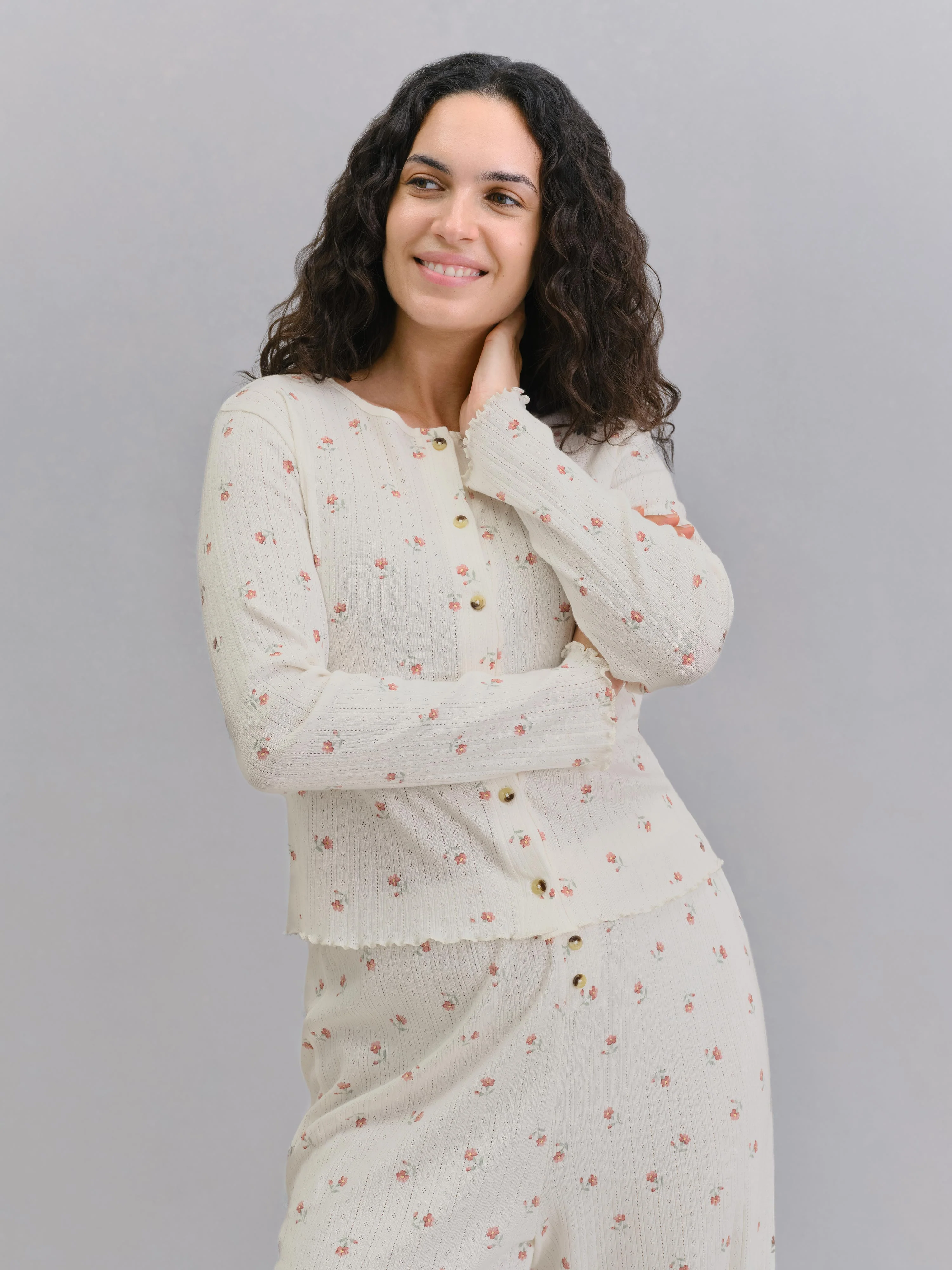 Trusted Posy Bud Pointelle Cardigan Secure