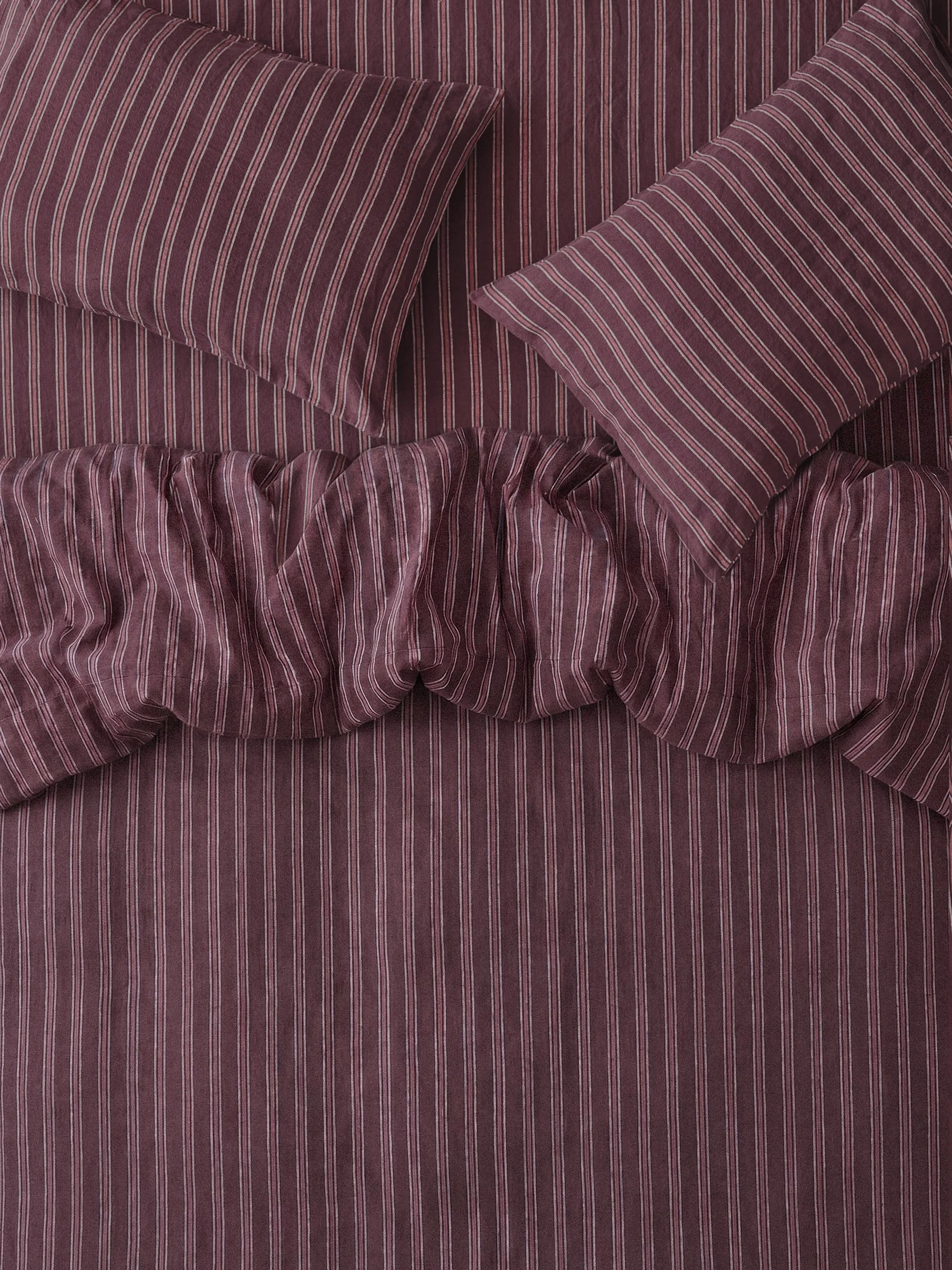 Comfortable Berry Walderton Stripe Linen Duvet Cover Advanced