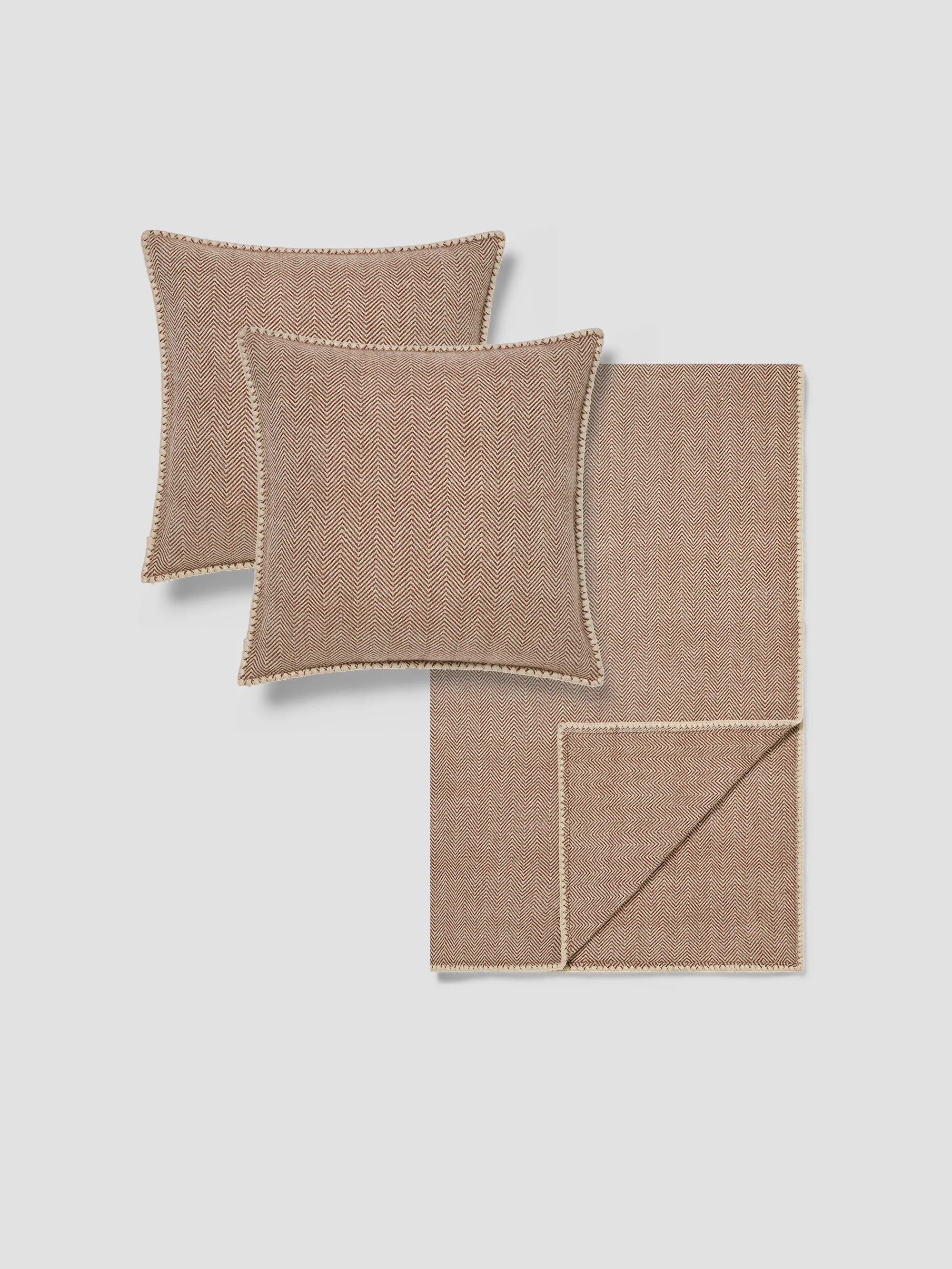 Refined Mocha Herringbone Wool Home Bundle Original Design