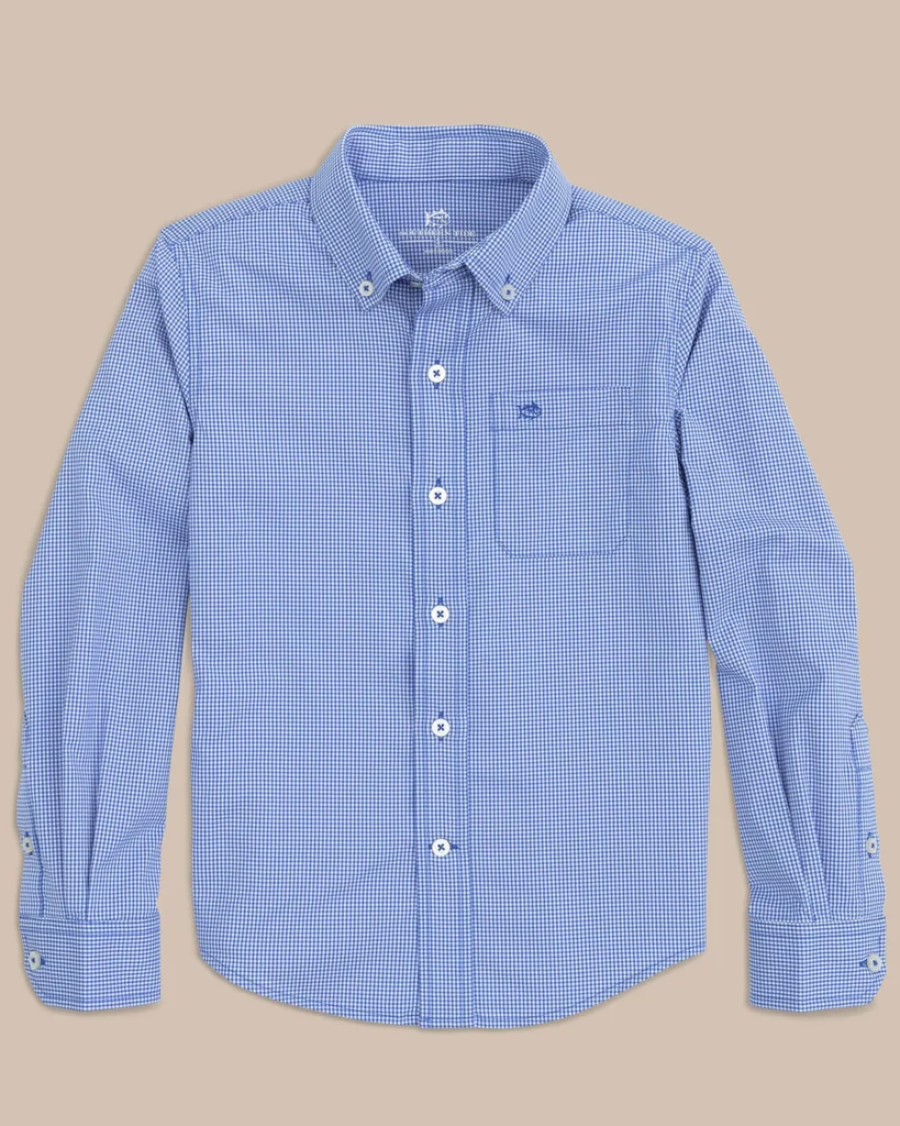 Convenient Boys Intercoastal Mini Gingham Button Down Shirt Exclusive