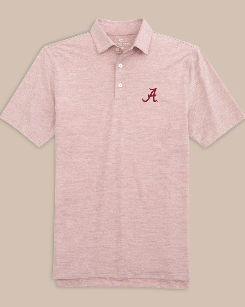 Practical Alabama Crimson Tide Driver Spacedye Polo Shirt Convenient