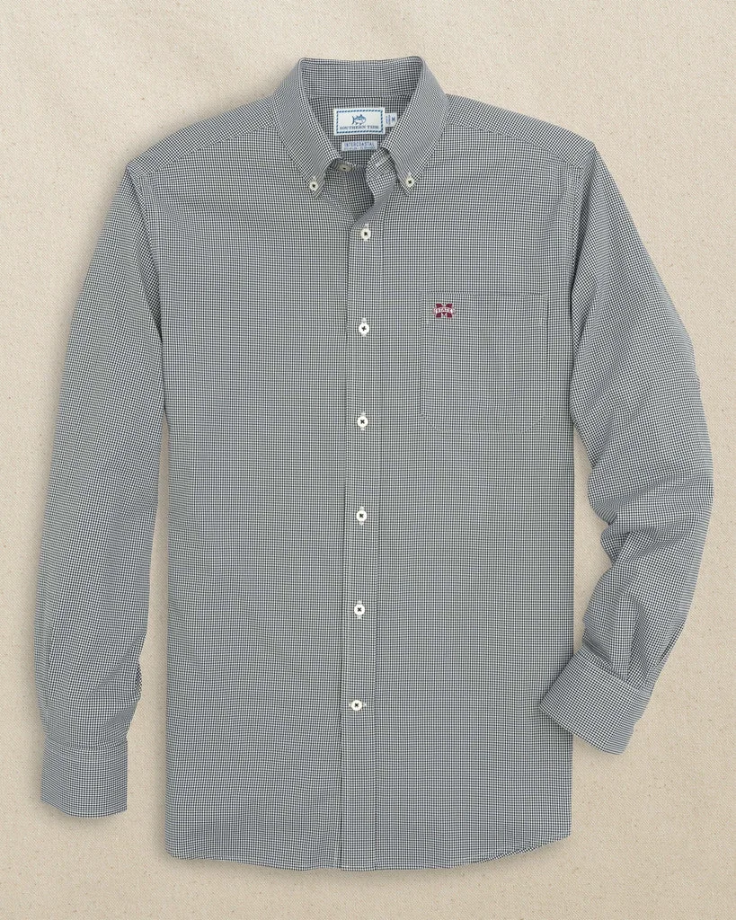 Selected Mississippi State Bulldogs Gingham Button Down Shirt Practical