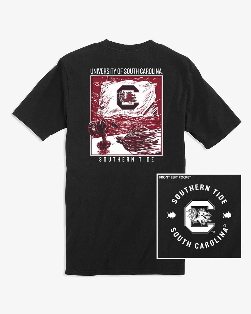 High-Performance USC Gamecocks Fishing Flag T-Shirt Organic