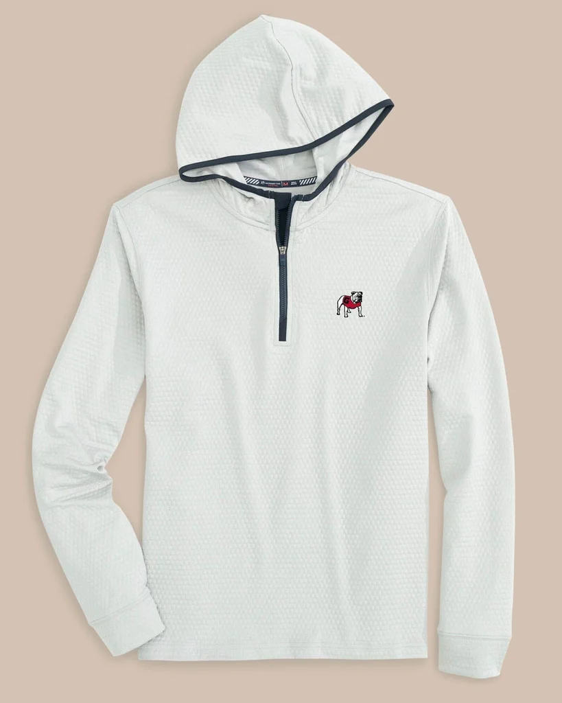 Lightweight Georgia Bulldogs Scuttle Quarter Zip Hoodie Detailed