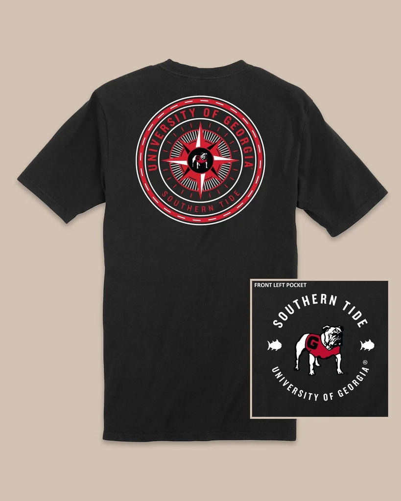 Top-Quality Georgia Bulldogs Gameday Collegiate Compass T-Shirt Premium Material
