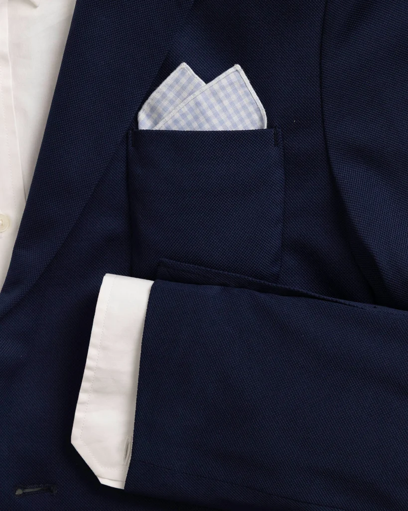 Modern Blue Gingham Pocket Square Verified