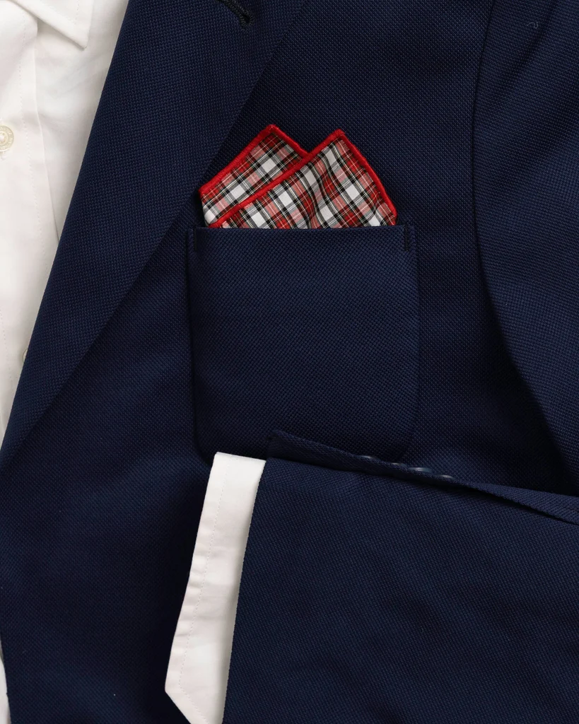 Original Design Peppermint Plaid Cotton Pocket Square Dependable