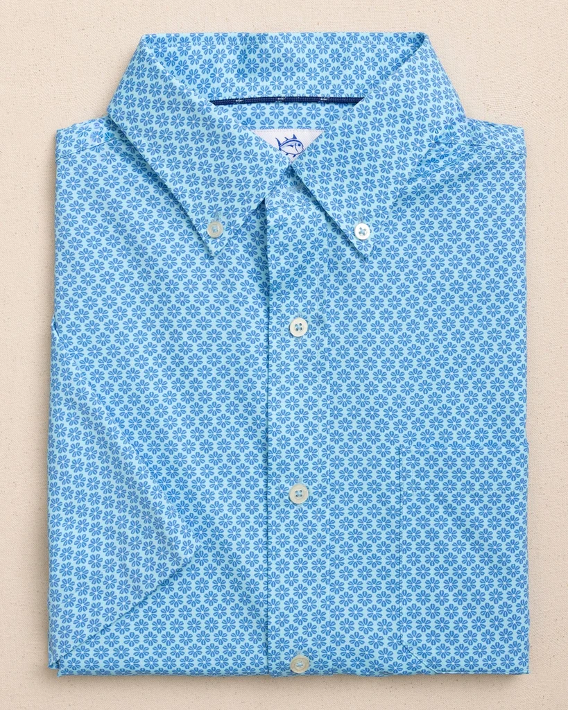 Artisan Flower Garden Coastal Breeze® Short Sleeve Sport Shirt Casual