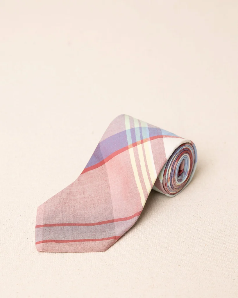 Minimalist High Cotton Madras Necktie High-Performance