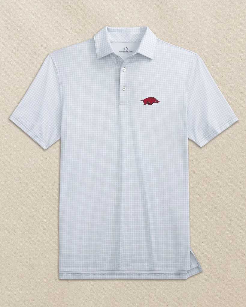 Excellent Arkansas Razorbacks Driver Dunes Edge Plaid Polo Outstanding