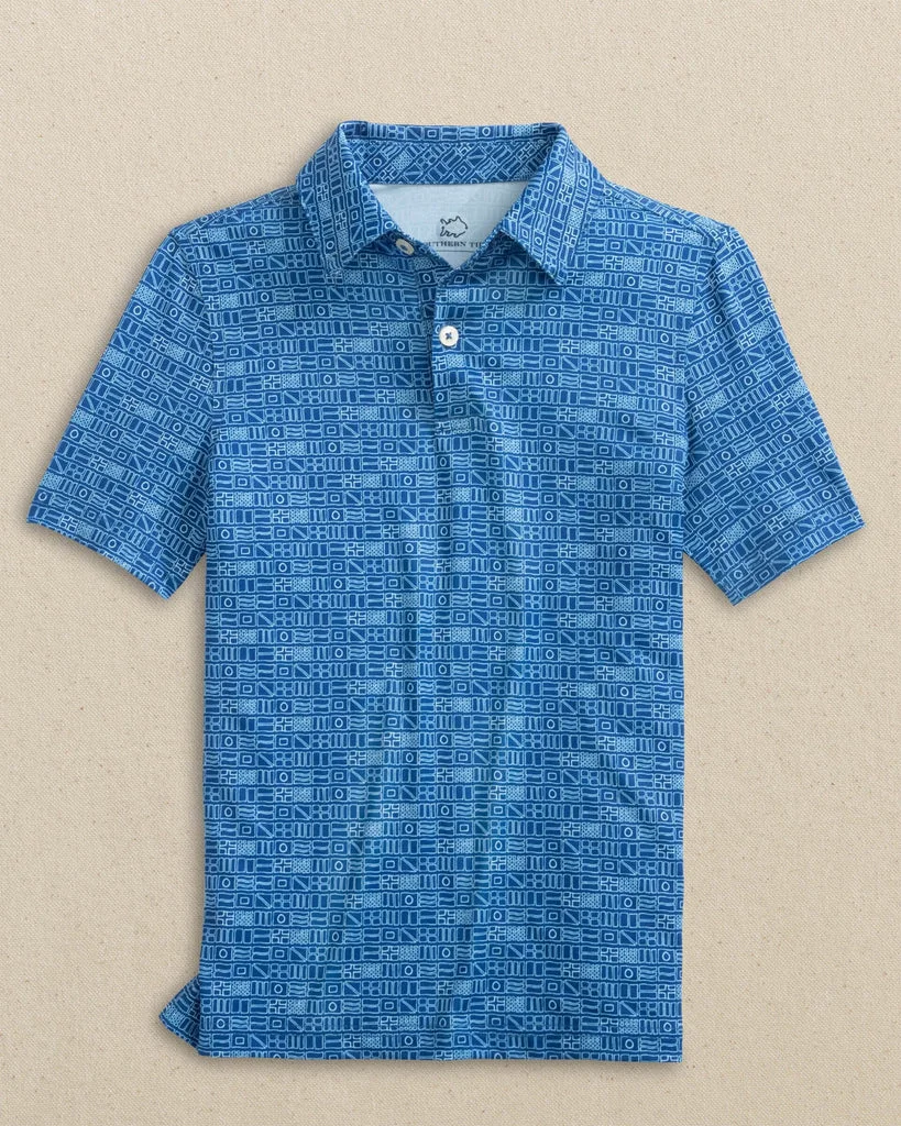 High-Grade Boys Driver Nautical Flags Printed Performance Polo Efficient