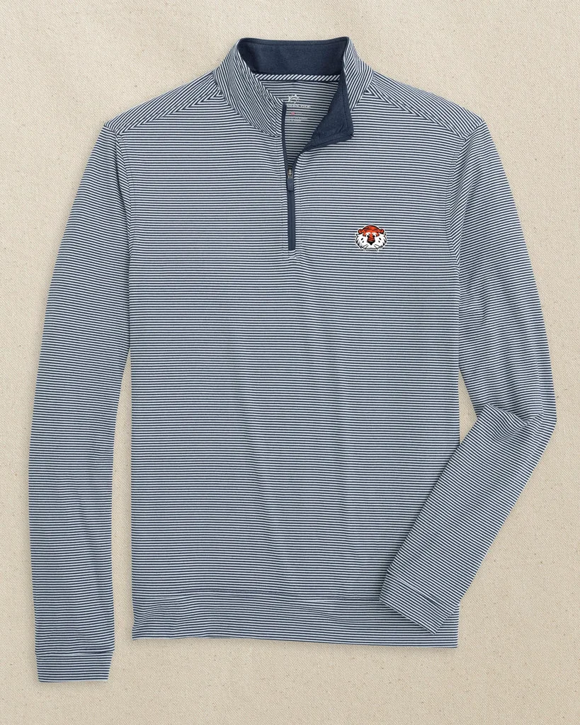 Safe Auburn Tiger Head Cruiser Micro-Stripe Heather Quarter Zip Green