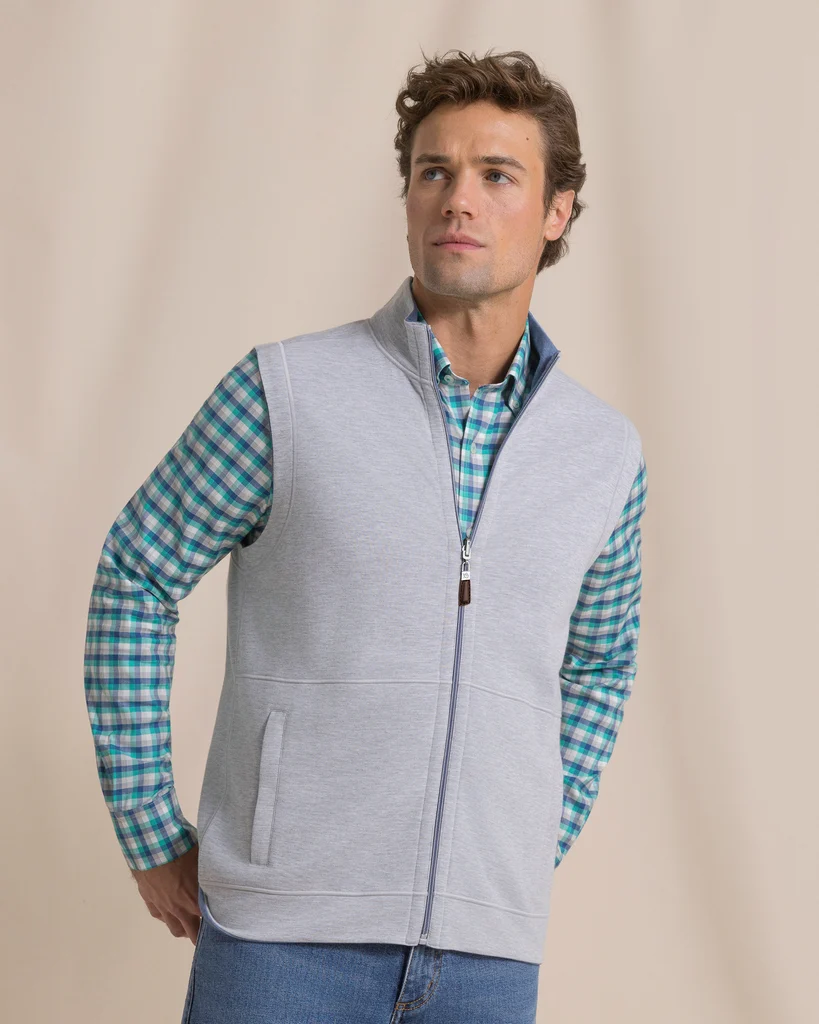 Contemporary Lightweight Knit Heather Reversible Vest Solid