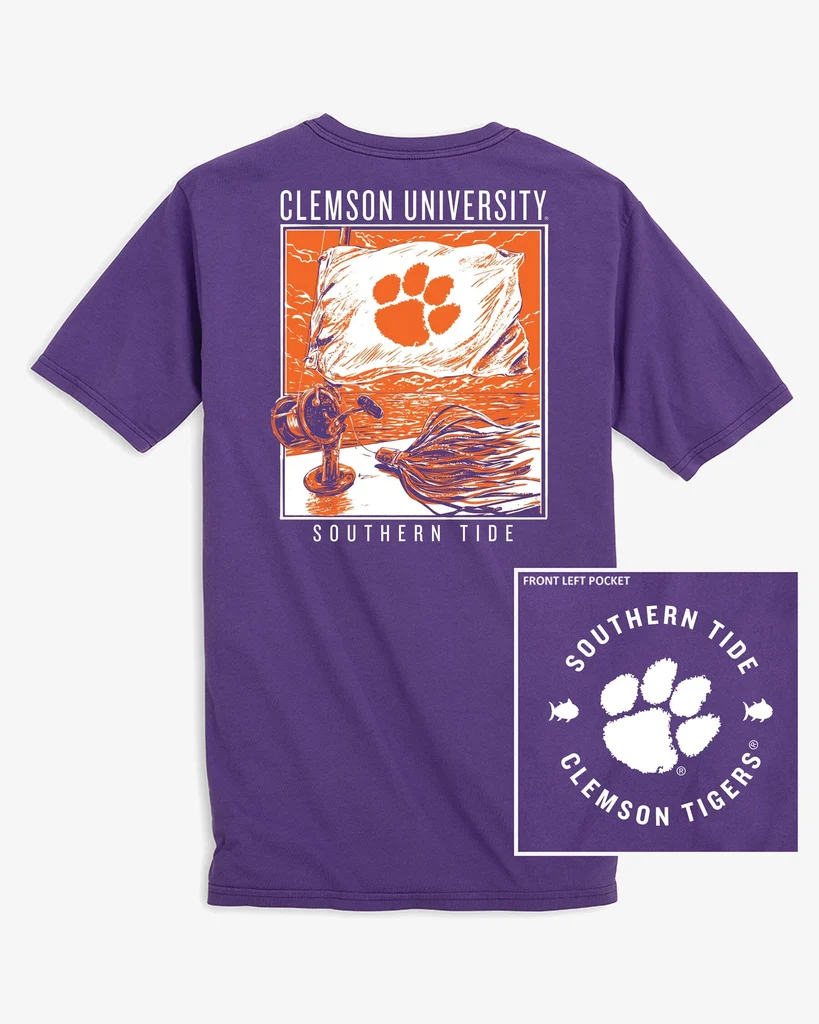 Top-Quality Clemson Tigers Fishing Flag T-Shirt Breathable