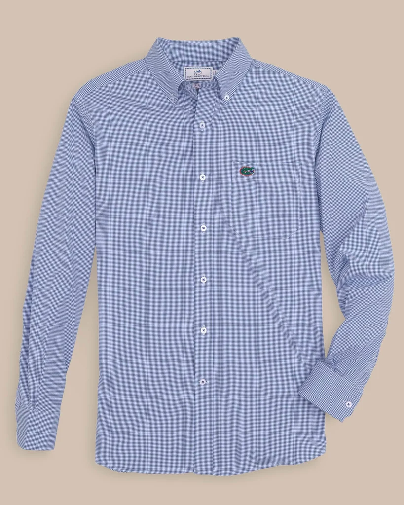 Superior Florida Gators Gingham Button Down Shirt Recyclable