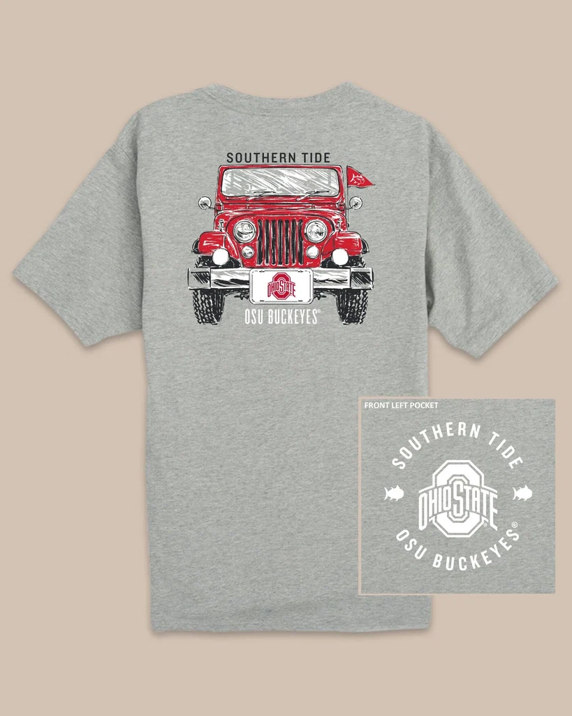 Top-Quality Ohio State Buckeyes Heather Front Plate T-Shirt High-Grade