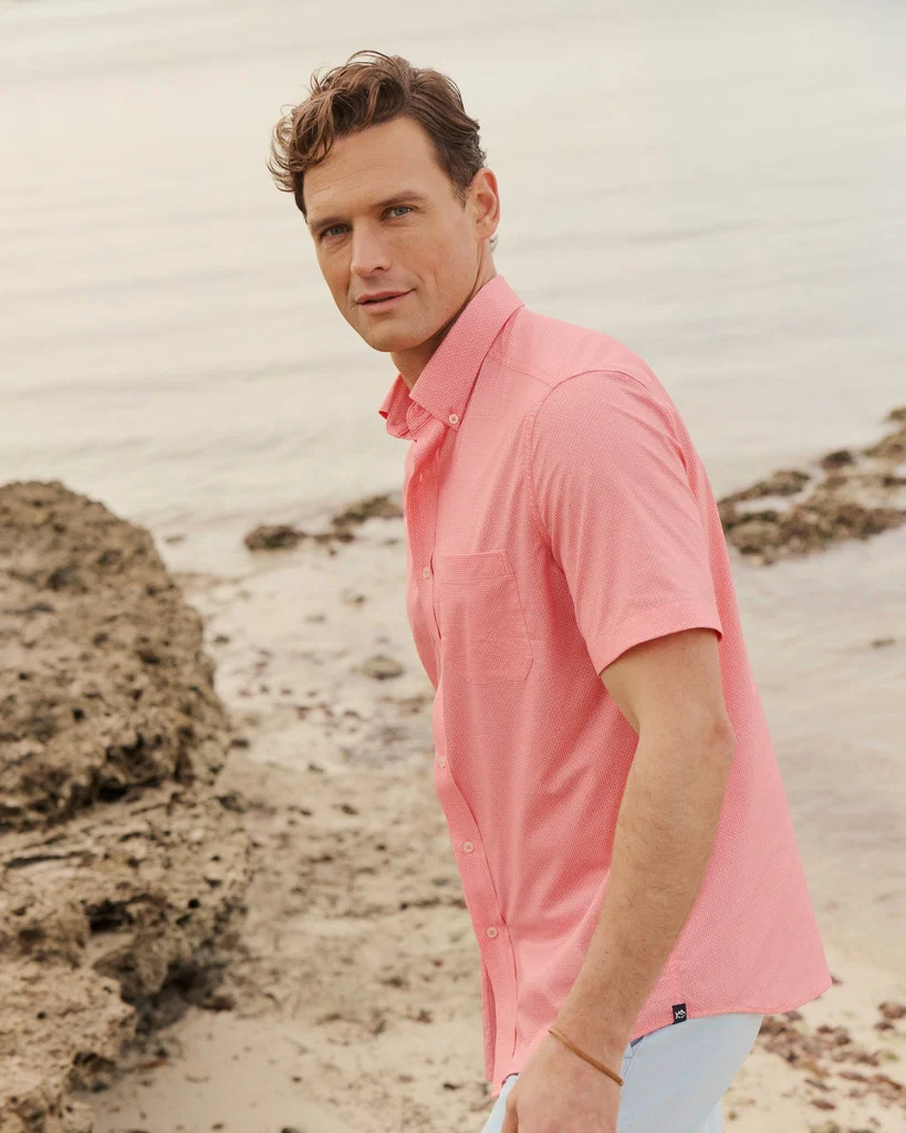 Certified Eastport Heather brrr°® Intercoastal Short Sleeve Sport Shirt Selected