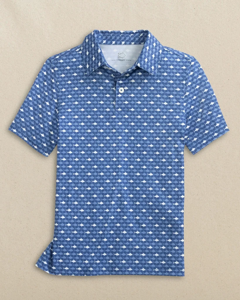 Soft Boys Driver Fish Printed Performance Polo Optimized