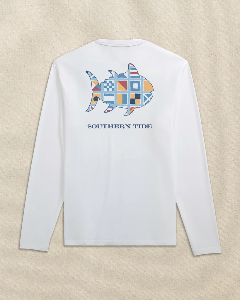 Exceptional Skipjack Fill Nautical Flag Long Sleeve Performance T-Shirt Minimalist