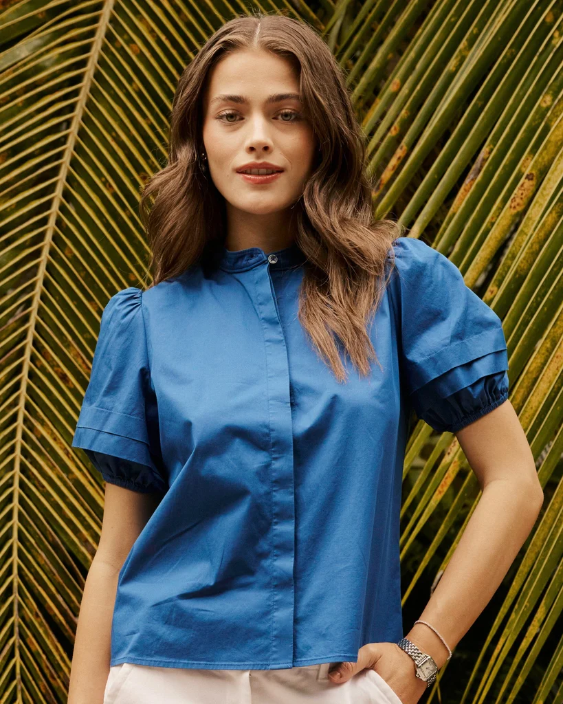Fast Payge Solid Poplin Top User-Friendly