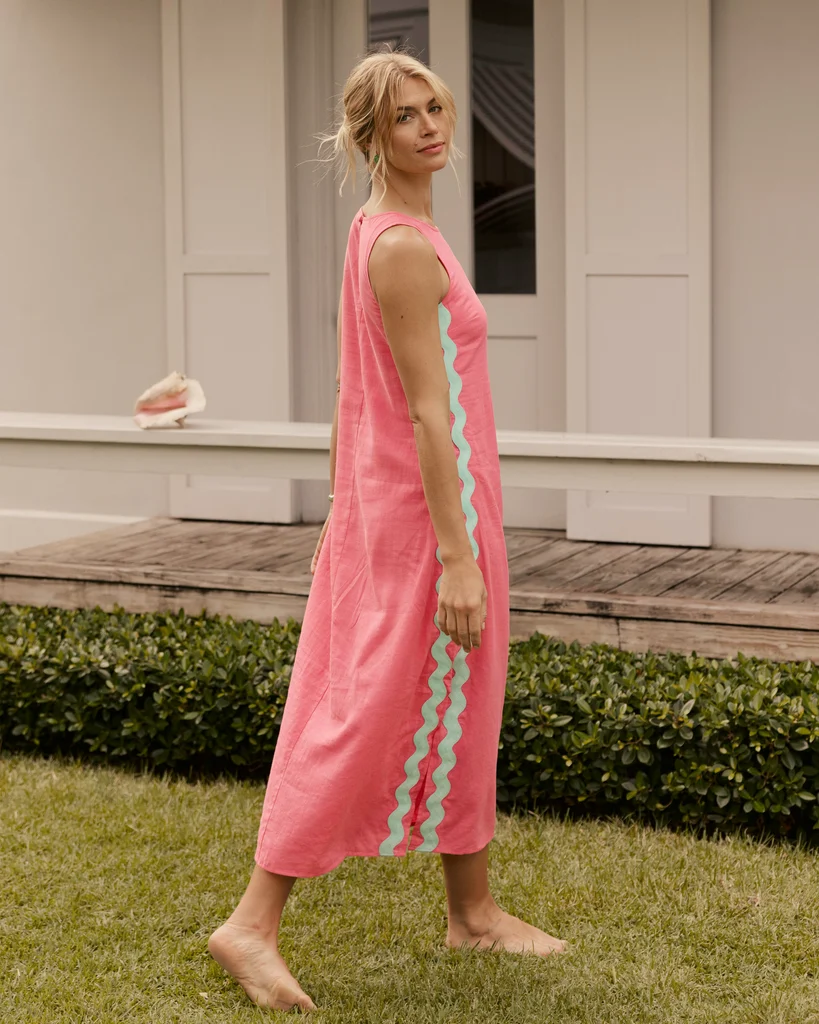 Trendy Zalia Side Stripe Maxi Dress Excellent