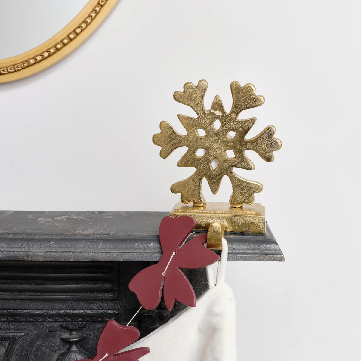 Durable Gold Snowflake Christmas Stocking Holder Trusted