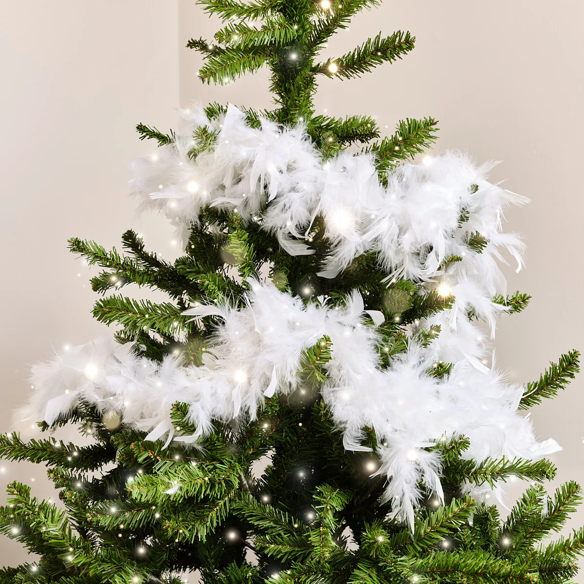 Advanced Large White Feather Boa Christmas Garland – 182cm User-Friendly