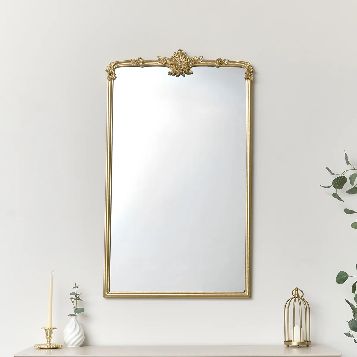Contemporary Large Gold Ornate Vintage Floral Wall Mirror – 104cm x 63cm Original Design