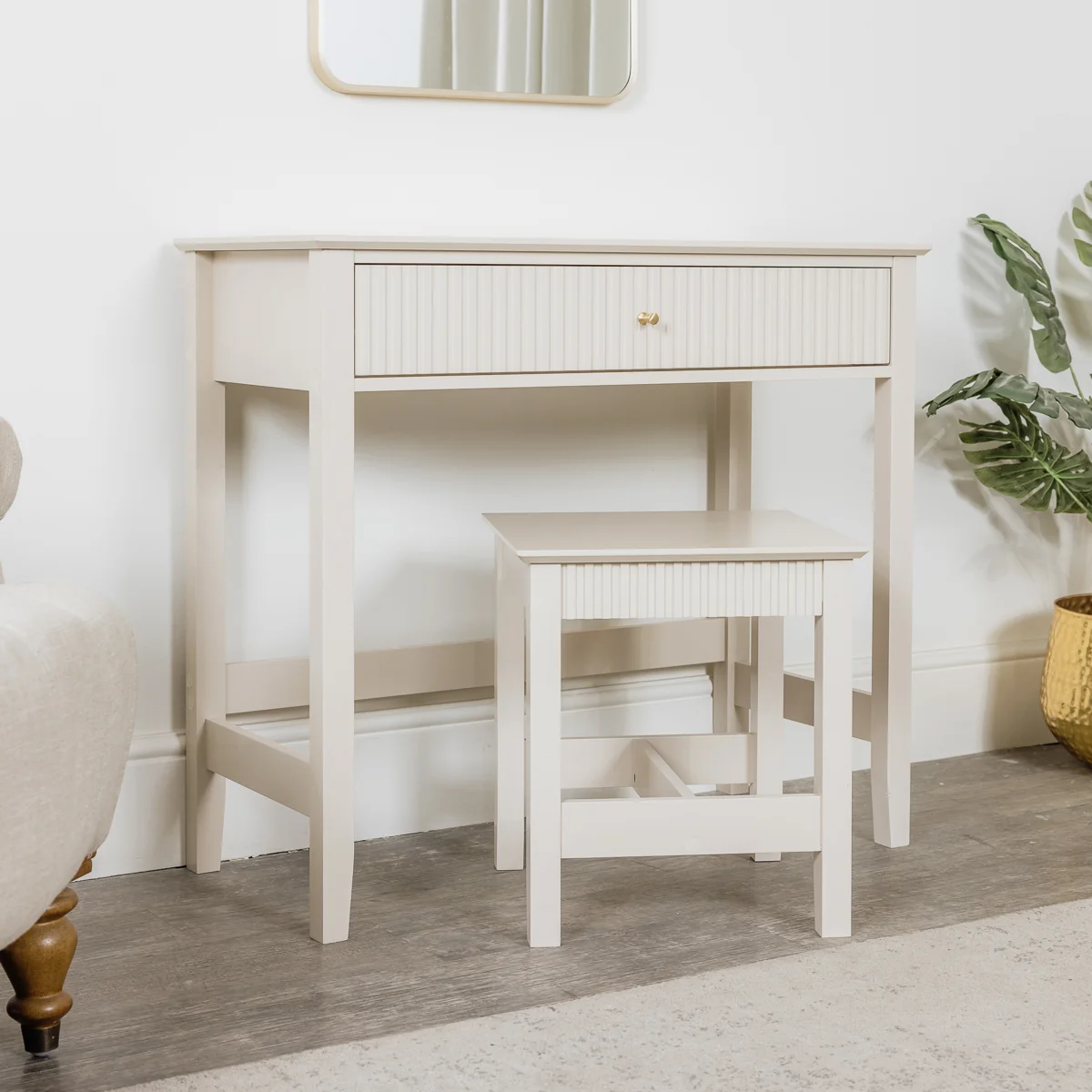 Superior Dressing Table Stool Set – Hales Taupe Range Natural