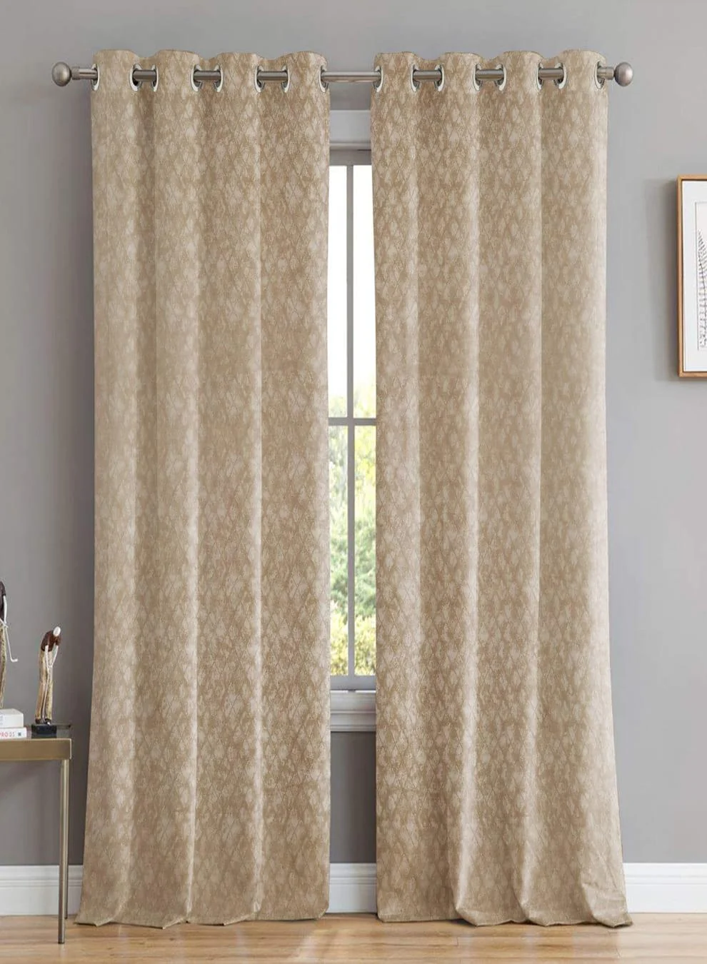 Safe Elwana Jacquard Room Darkening Curtains Golden Sand Set of 2 Pattern 1 The Guide to Measuring and Choosing Curtains Powerful