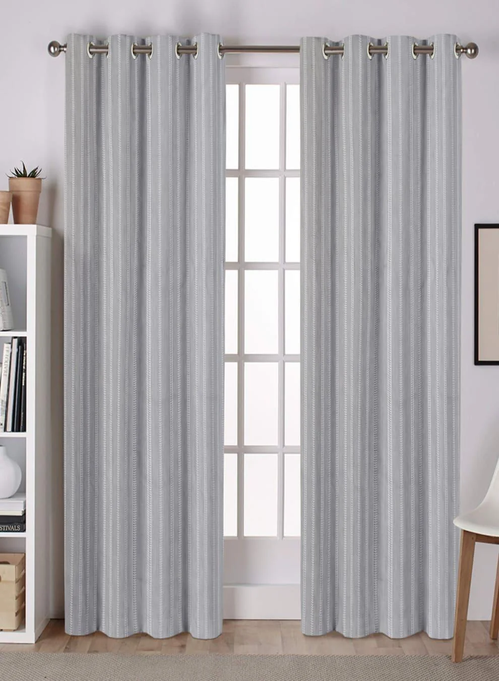 Fine Crafted Lyon Cotton Room Darkening Curtains Subtle Striped Weave Soft Blue Set of 2 Fully CustomizableThe Guide to Measuring and Choosing Curtains Verified