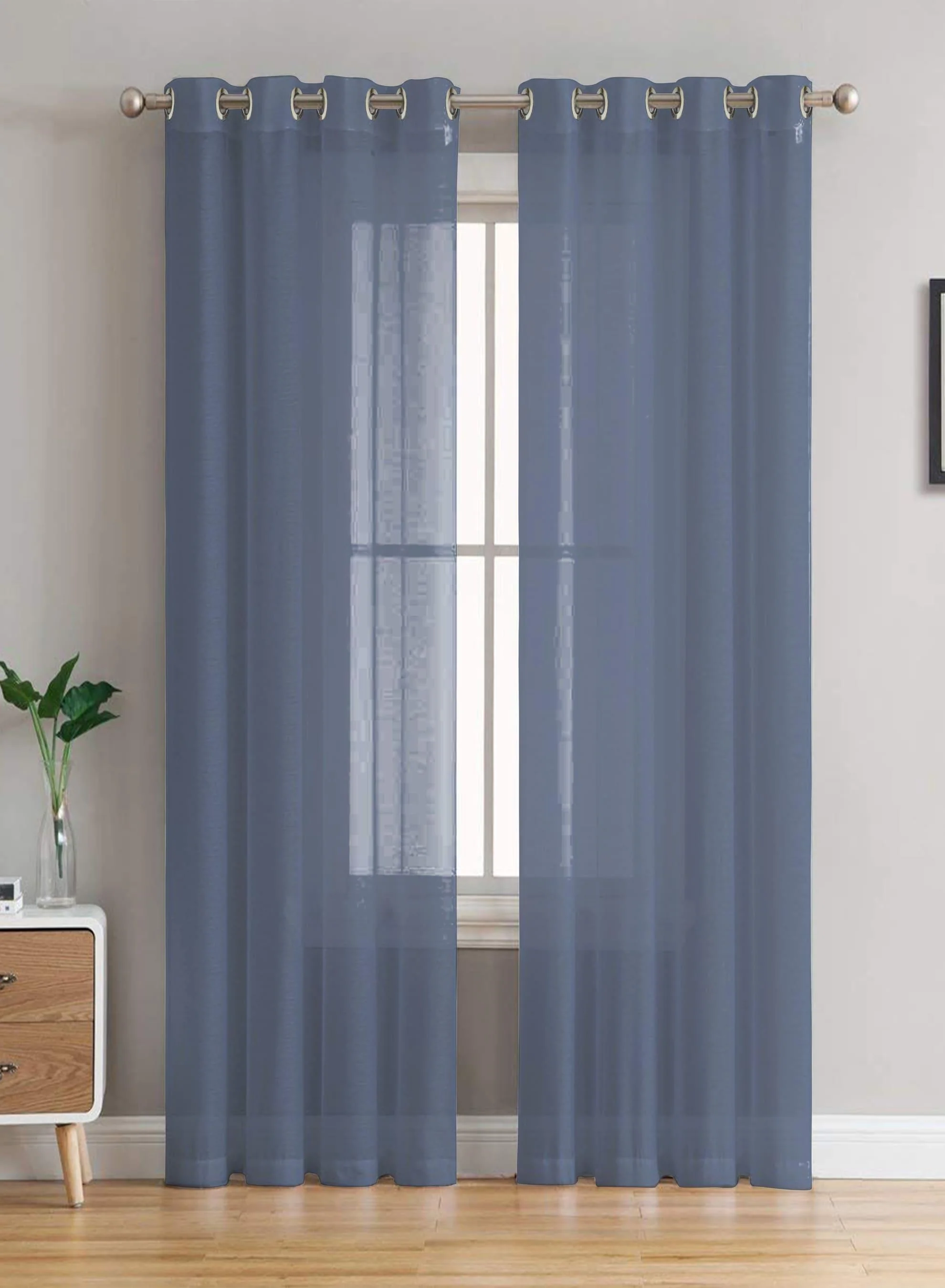 Consistent Elwana Plain Sheer Curtains Blue Set of 2The Guide to Measuring and Choosing Curtains Reliable