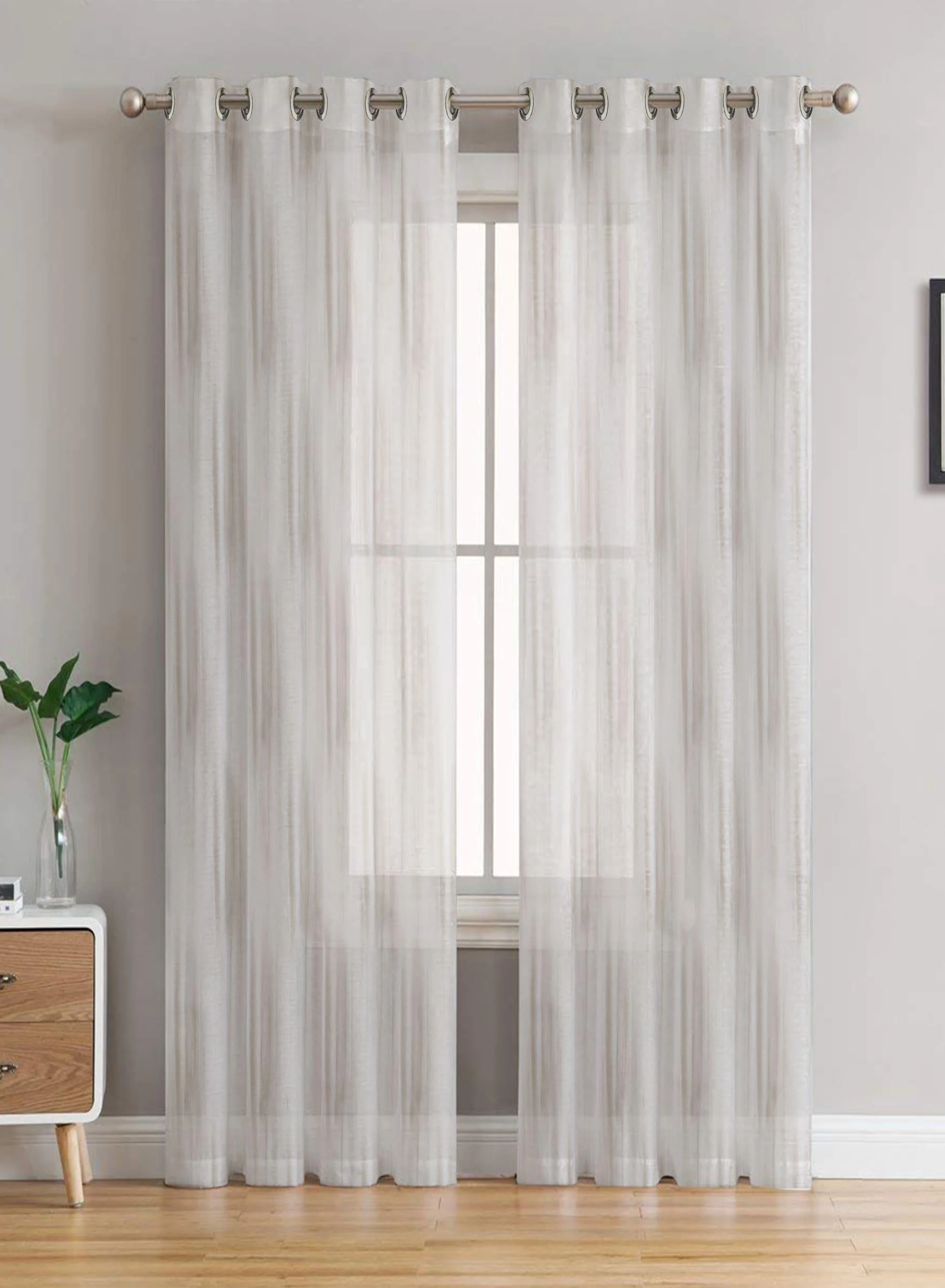 Modern Farella Textured Sheer Curtains Chrome White Set of 2The Guide to Measuring and Choosing Curtains Detailed