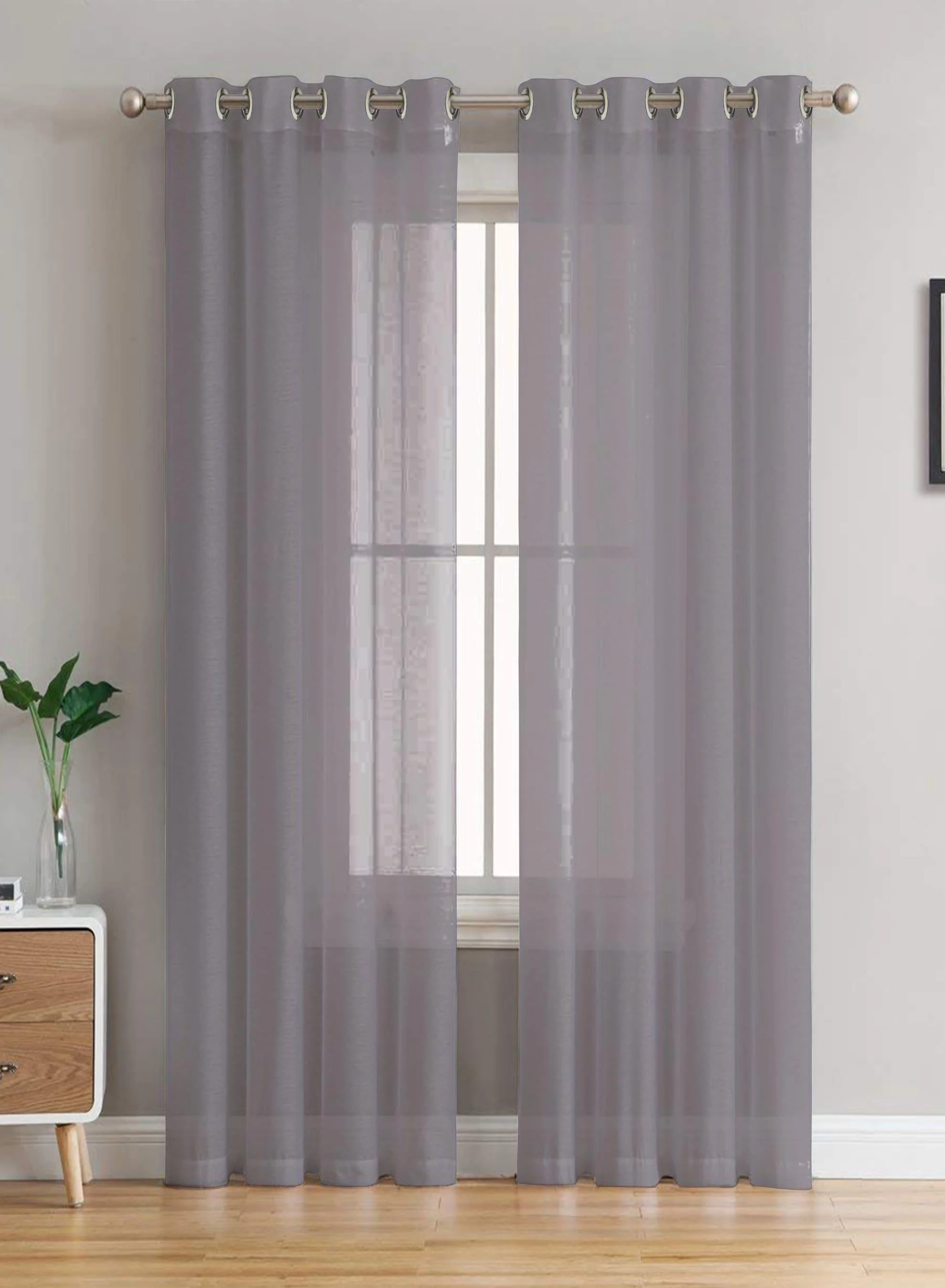 Relaxed Elwana Plain Sheer Curtains Gray Set of 2The Guide to Measuring and Choosing Curtains User-Friendly