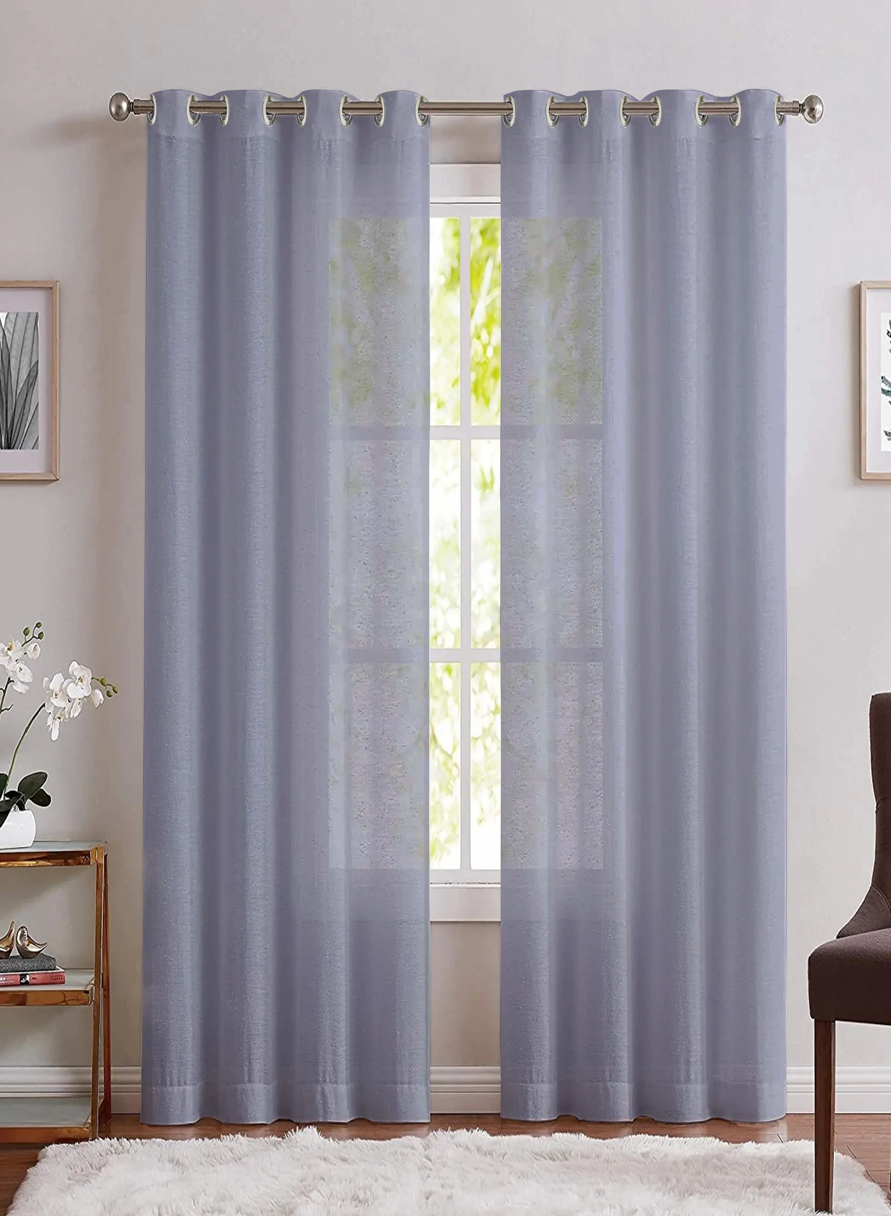 Lightweight Casper Plain Sheer Curtains Blue Set of 2The Guide to Measuring and Choosing Curtains Reusable