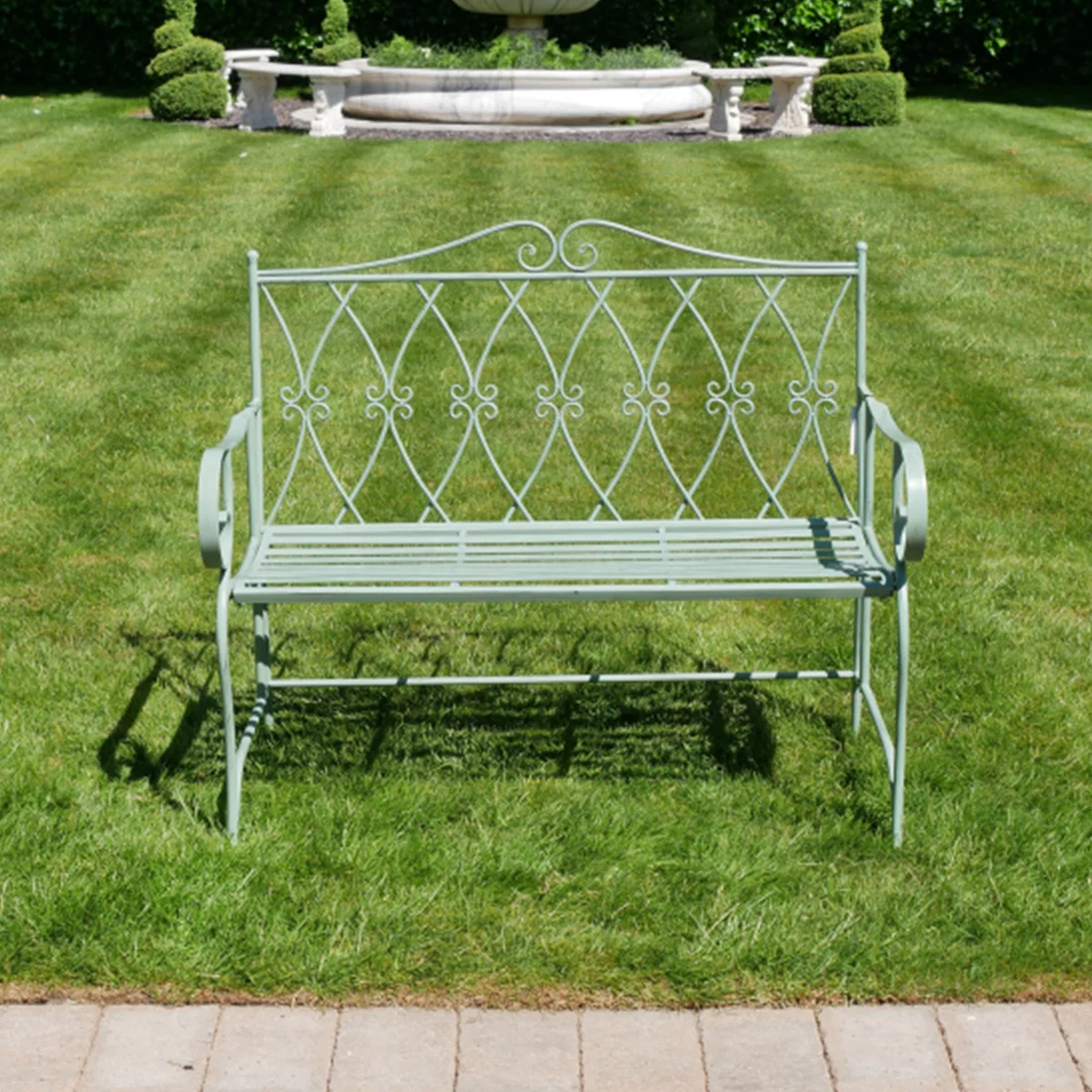 Original Vintage Green Garden Bench Breathable