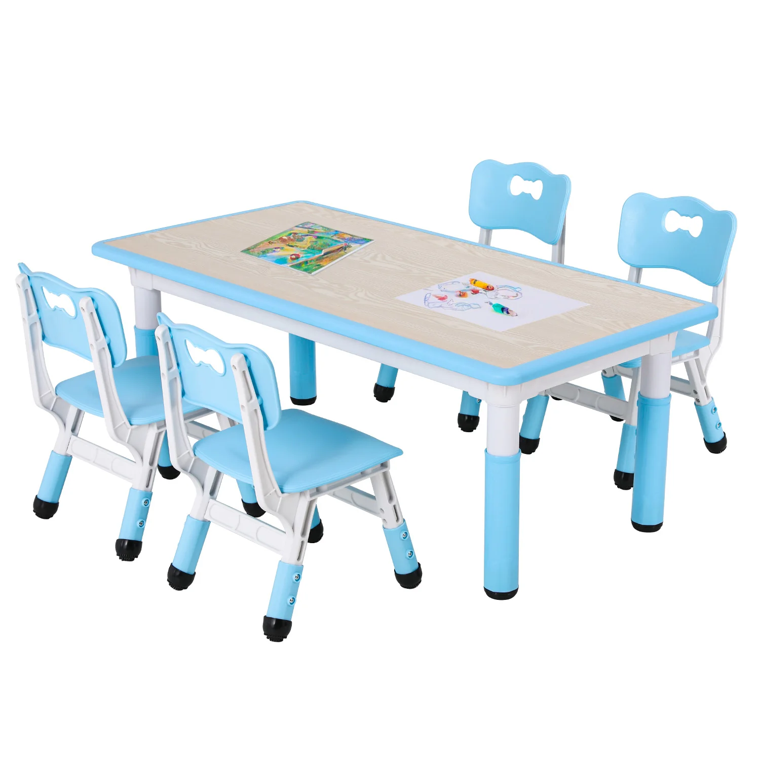 World-Class Kids Study Table and Chair Set Height Adjustable for Reading Drawing EatingKids Study Table and Chair Set Height Adjustable for Reading Drawing Eating Classic
