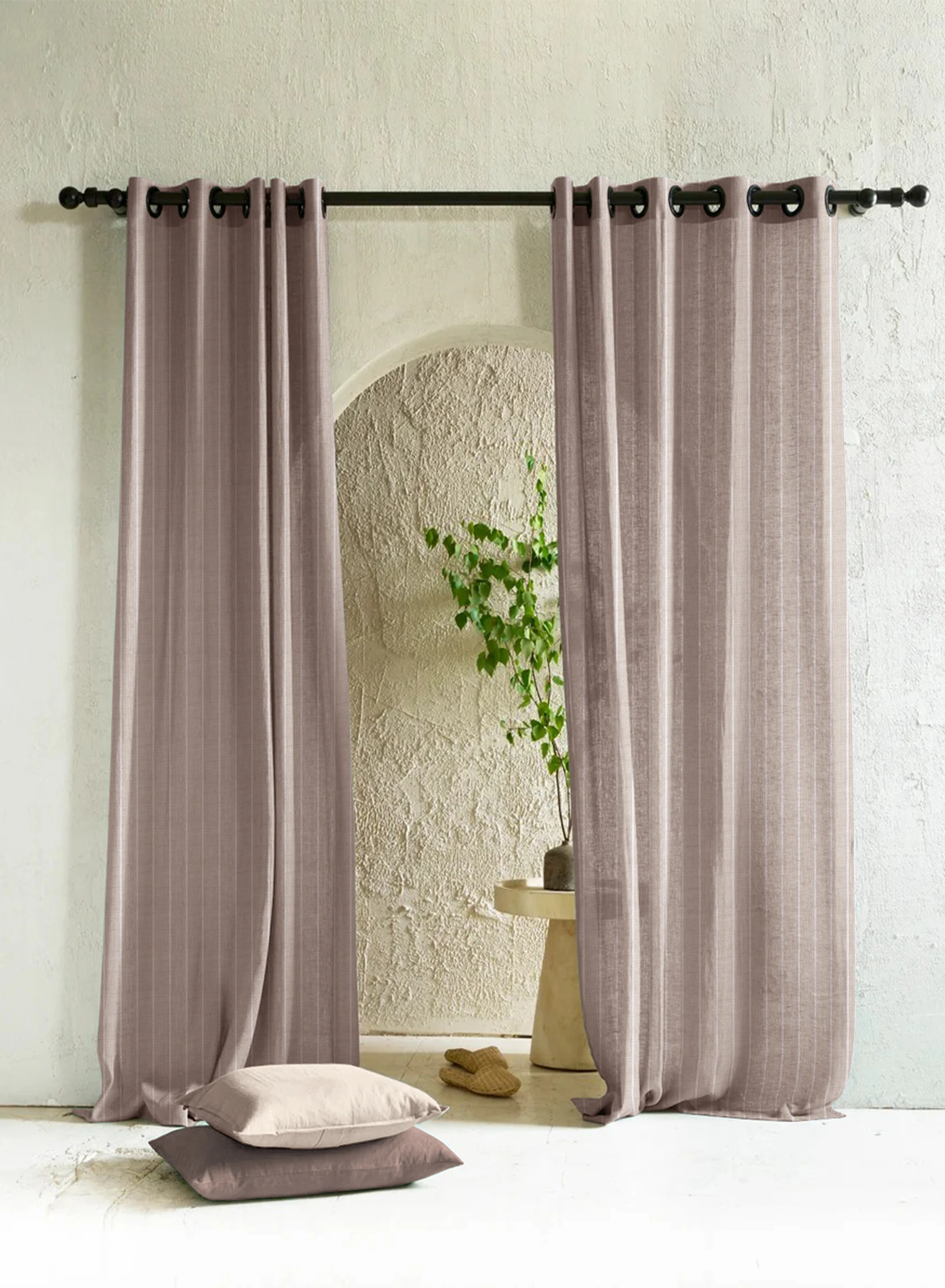 Breathable Evok Striped Sheer Curtains Subtle Stripes Soft Light Filter Brown Set of 2 Fully CustomizableThe Guide to Measuring and Choosing Curtains Artisan