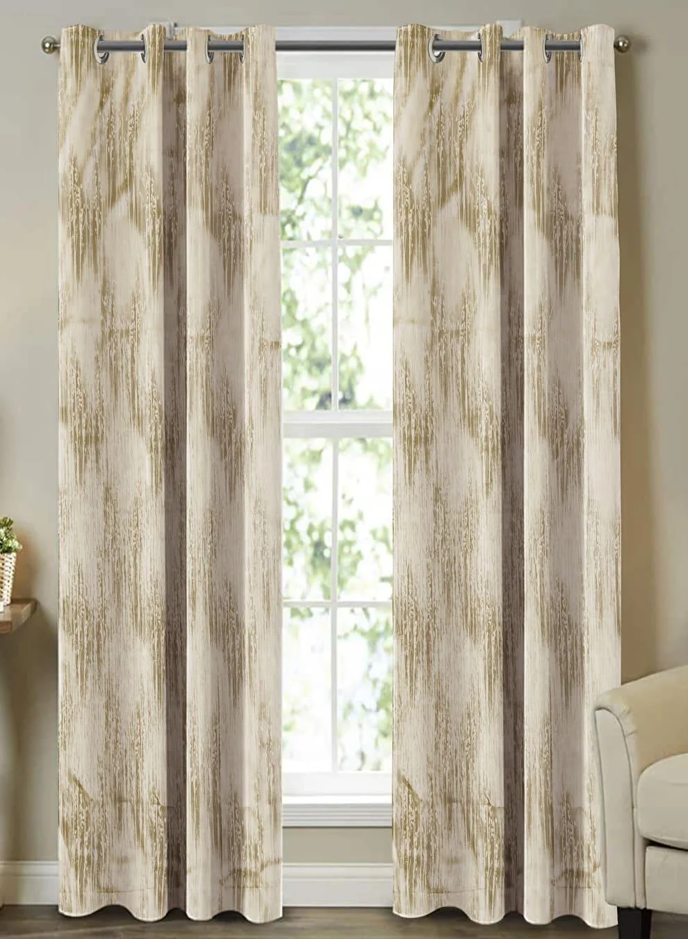 Eco-Friendly Farella Jacquard Room Darkening Curtains Pale Brown Set of 2 Pattern 2 The Guide to Measuring and Choosing Curtains Trusted