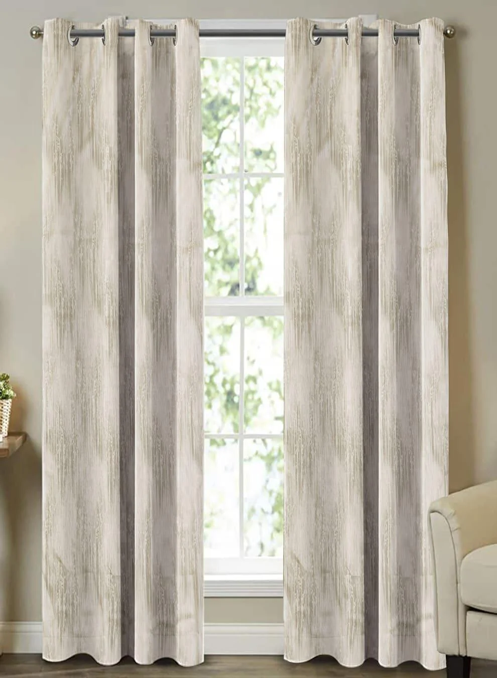 Sustainable Farella Jacquard Room Darkening Curtains Chrome White Set of 2 Pattern 2 The Guide to Measuring and Choosing Curtains Soft