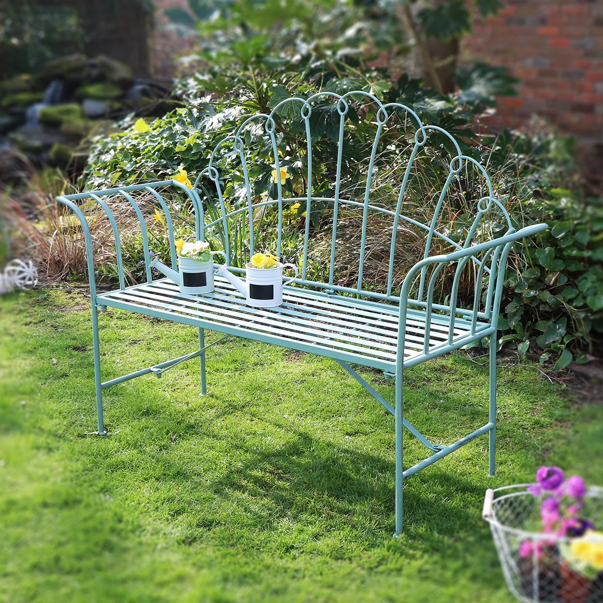 Certified Antique Sage Green Garden Bench Dependable