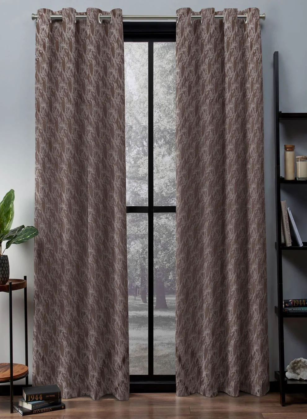 Premium Flavia Jacquard Room Darkening Curtains Artistic Texture Brown Set of 2 Fully CustomizableThe Guide to Measuring and Choosing Curtains Consistent