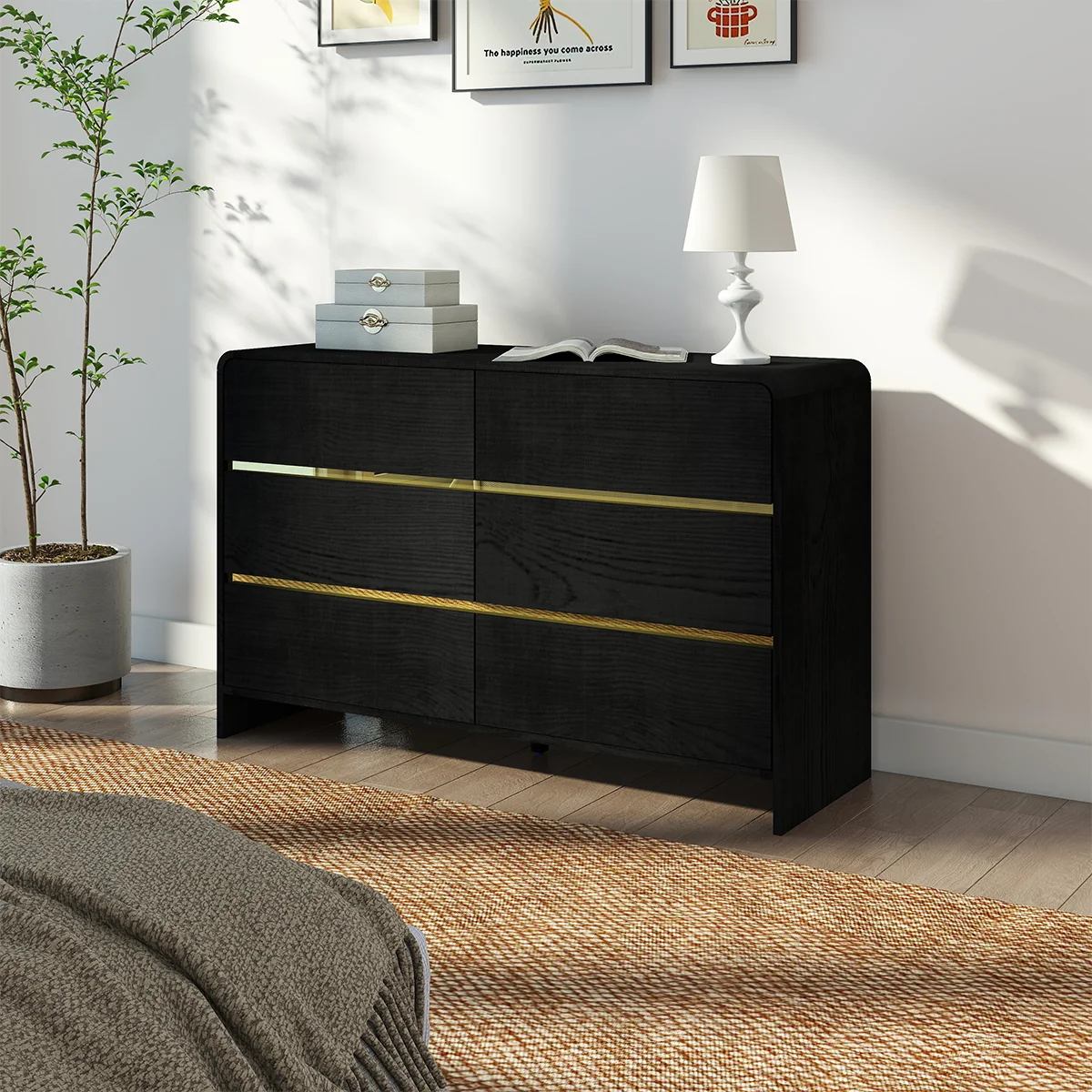 Quality Black 6 Drawer Chest of Drawers – Meridian Black Range Convenient