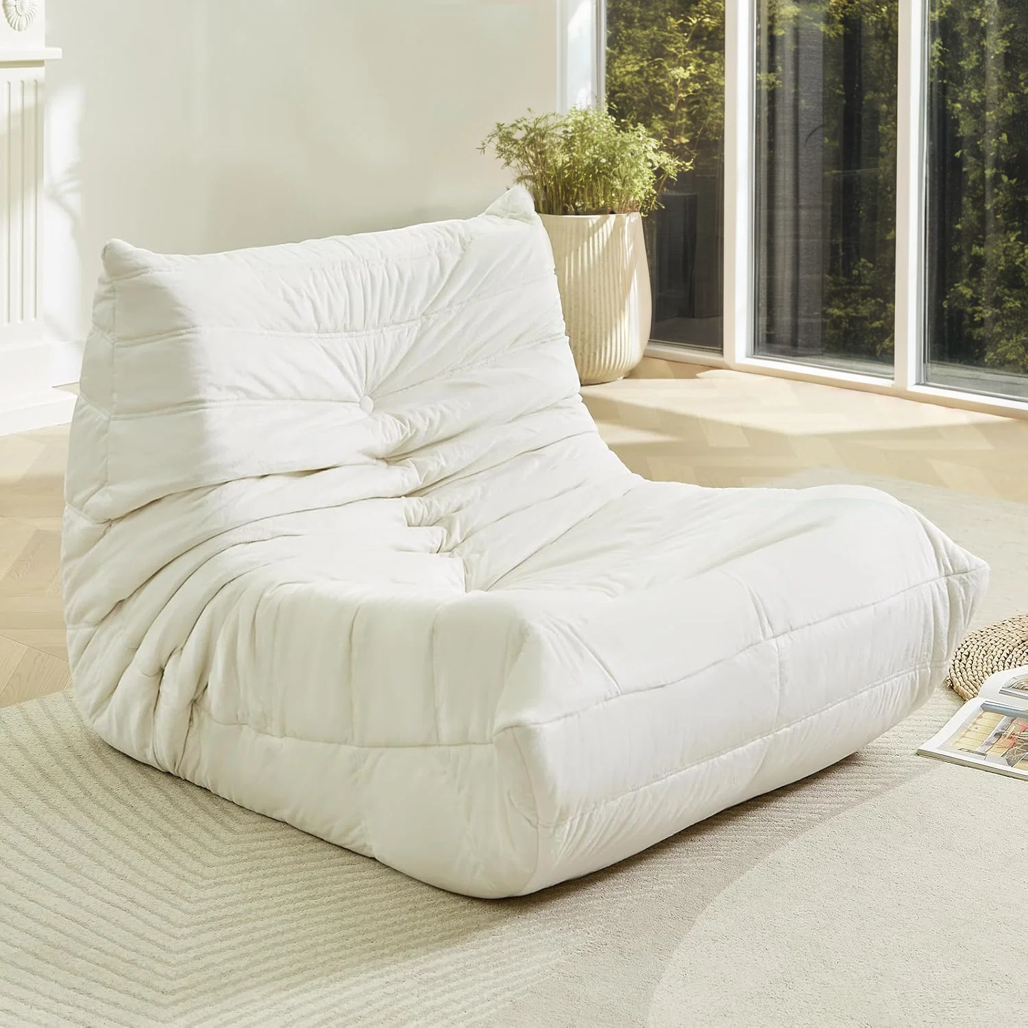 High-End Bean Bag Chair Lazy Sofa Floor Sofa Couch Velvet Single Sofa Chair with Memory Foam FilledBean Bag Chair Lazy Sofa Floor Sofa Couch Velvet Single Sofa Chair with Memory Foam Filled Innovative