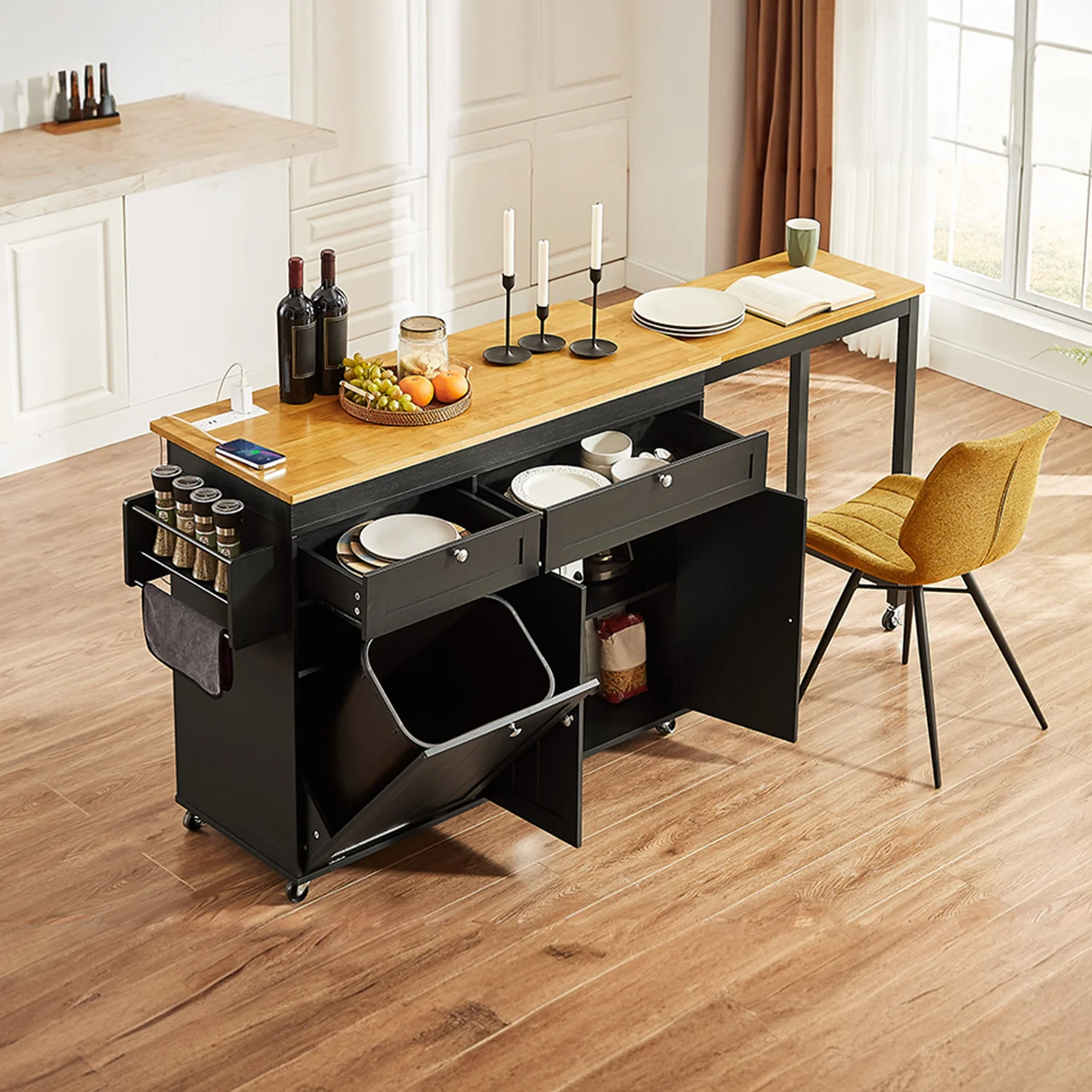 Next-Generation Kitchen Island Kitchen Cart Kitchen Island on Wheels Kitchen Island Table with Extendable Dining TableKitchen Island Kitchen Cart Kitchen Island on Wheels Kitchen Island Table with Extendable Dining Table Convenient
