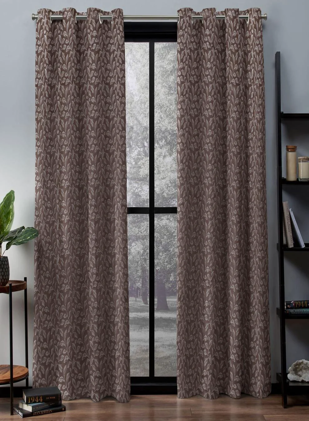Premium Material Flavia Jacquard Blackout Curtains Intricate Leaf Design Total Light Block Brown Set of 2 Fully CustomizableThe Guide to Measuring and Choosing Curtains Organic